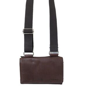 Fossil Brown Genuine Leather Wallet Crossbody Bag Organizer